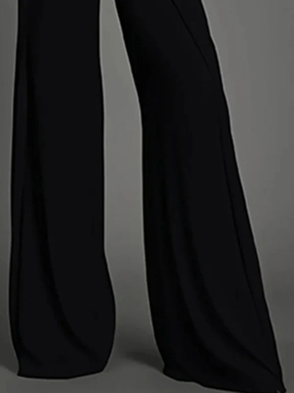 Loose Wide Leg High-Waisted Solid Color Pants Trousers - Image 3
