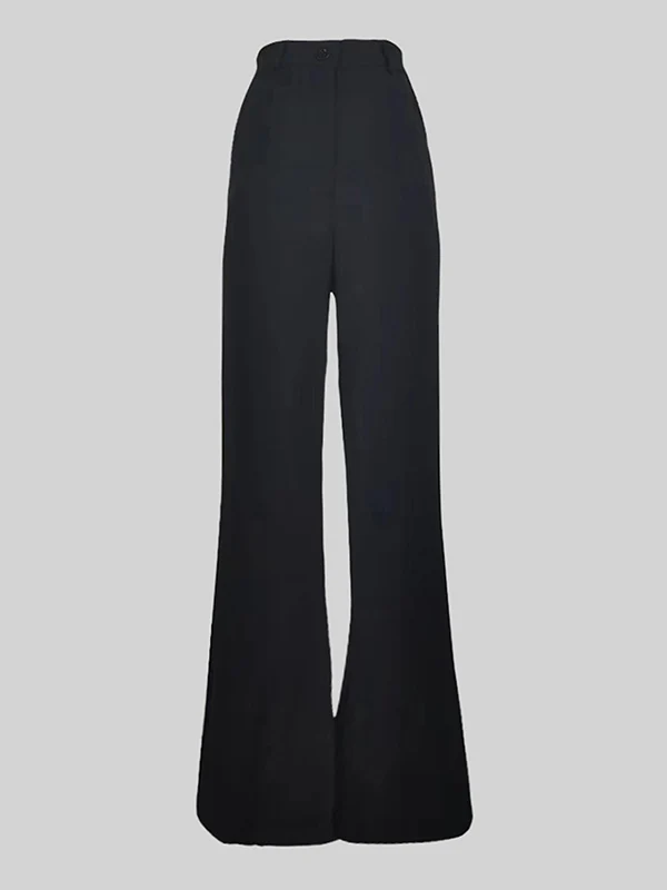Loose Wide Leg High-Waisted Solid Color Pants Trousers - Image 5