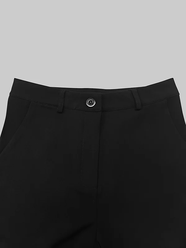 Loose Wide Leg High-Waisted Solid Color Pants Trousers - Image 7