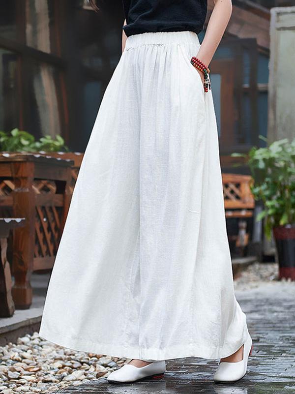 Loose Wide-leg Linen Pants - Image 2