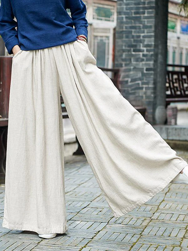 Loose Wide-leg Linen Pants - Image 3