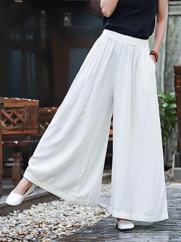 Loose Wide-leg Linen Pants - Image 5