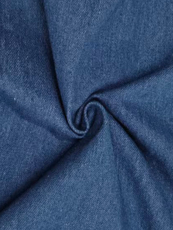 Loose Wide Leg Pleated Pockets Solid Color Jean Pants Bottoms Trousers - Image 6