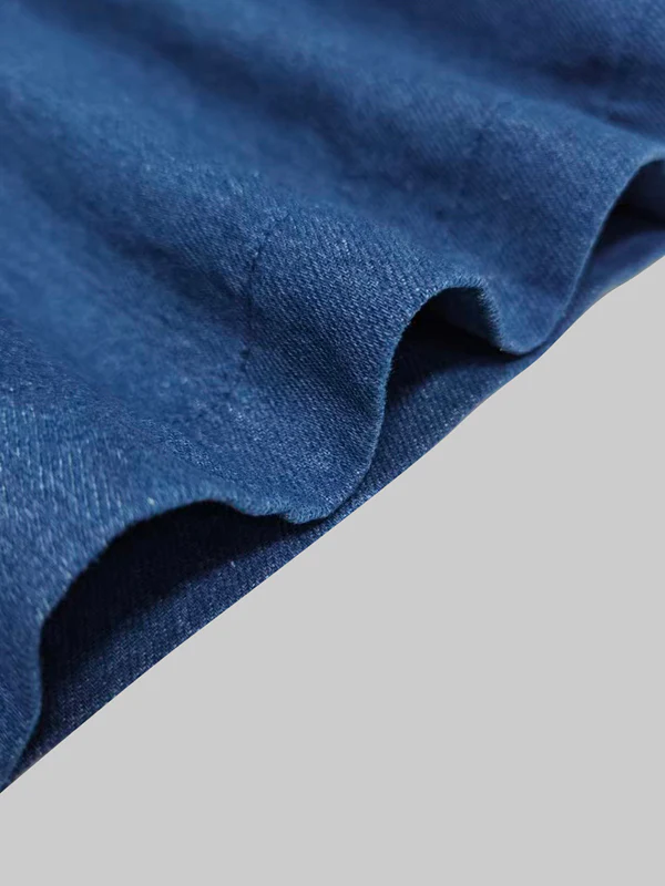 Loose Wide Leg Pleated Pockets Solid Color Jean Pants Bottoms Trousers - Image 7