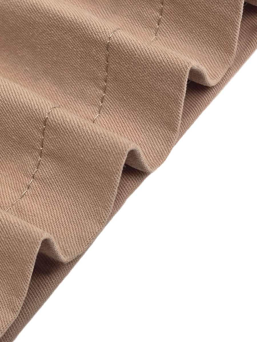 Loose Wide Leg Pleated Pockets Solid Color Pants - Image 16