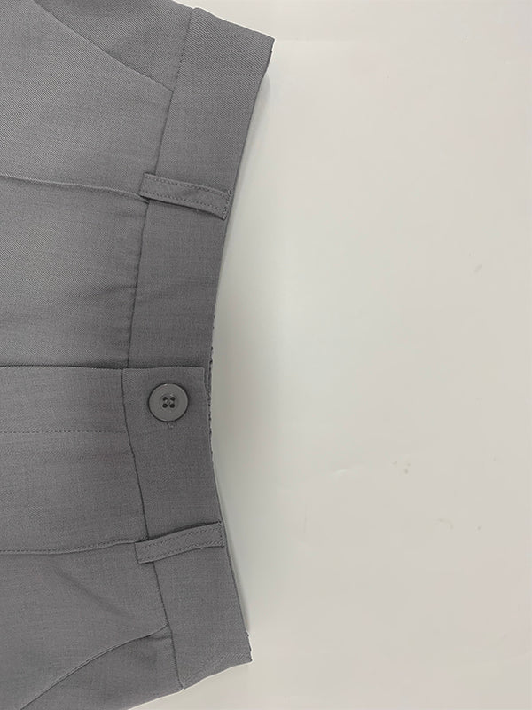Loose Wide Leg Pockets Solid Color Ninth Pants Trousers - Image 10