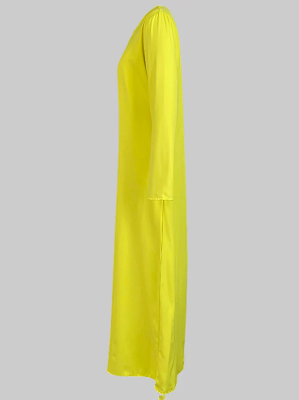 Loose Wide Leg Pockets Solid Color Round-Neck Jumpsuits - Image 7
