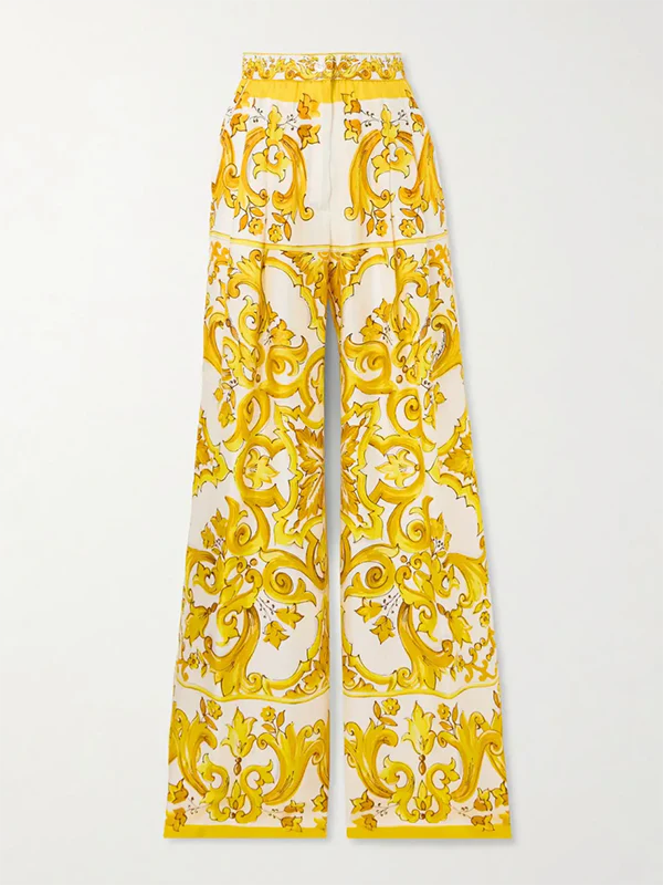 Loose Wide Leg Printed Casual Pants Bottoms Trousers - Image 4