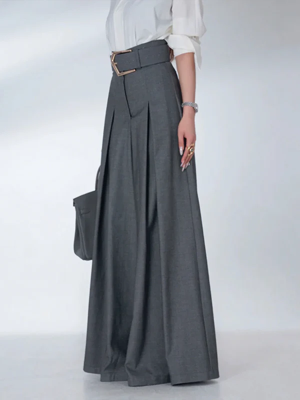 Loose Wide Leg Solid Color Casual Pants Bottoms Trousers - Image 2