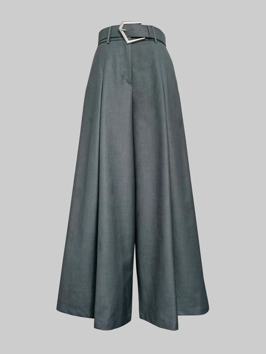 Loose Wide Leg Solid Color Casual Pants Bottoms Trousers - Image 5