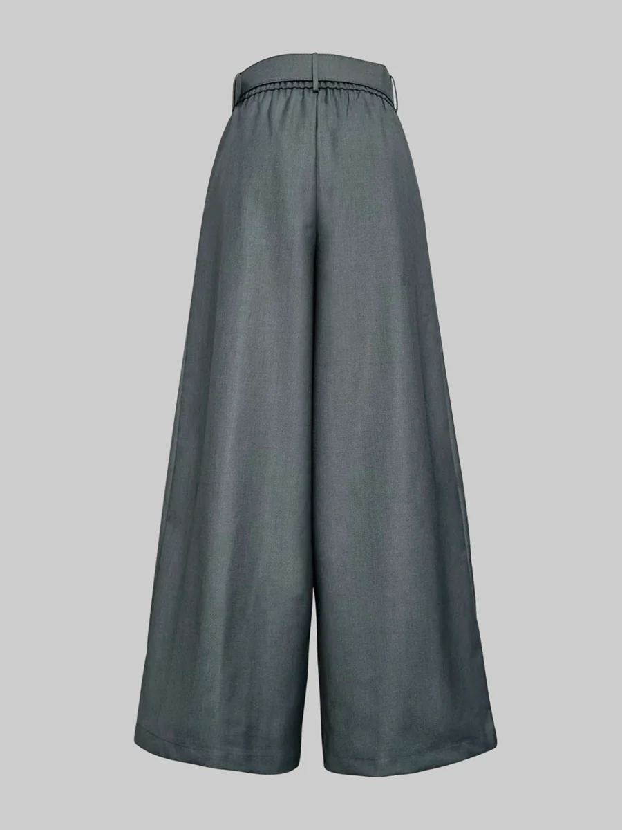 Loose Wide Leg Solid Color Casual Pants Bottoms Trousers - Image 6