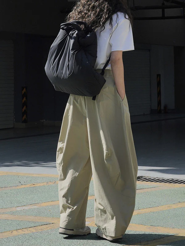 Loose Wide Leg Solid Color Split-Joint Casual Pants Bottoms Trousers - Image 31