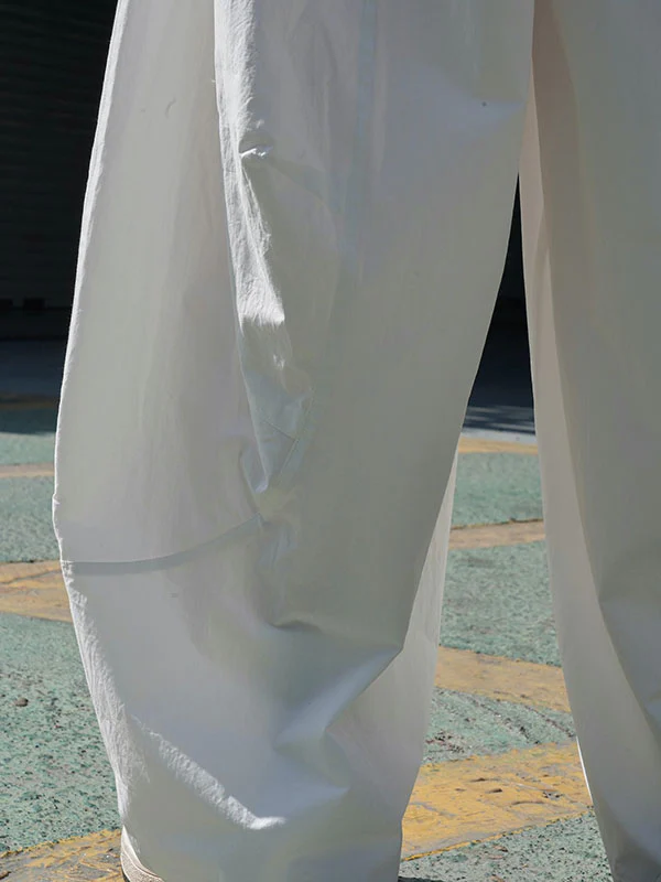 Loose Wide Leg Solid Color Split-Joint Casual Pants Bottoms Trousers - Image 33