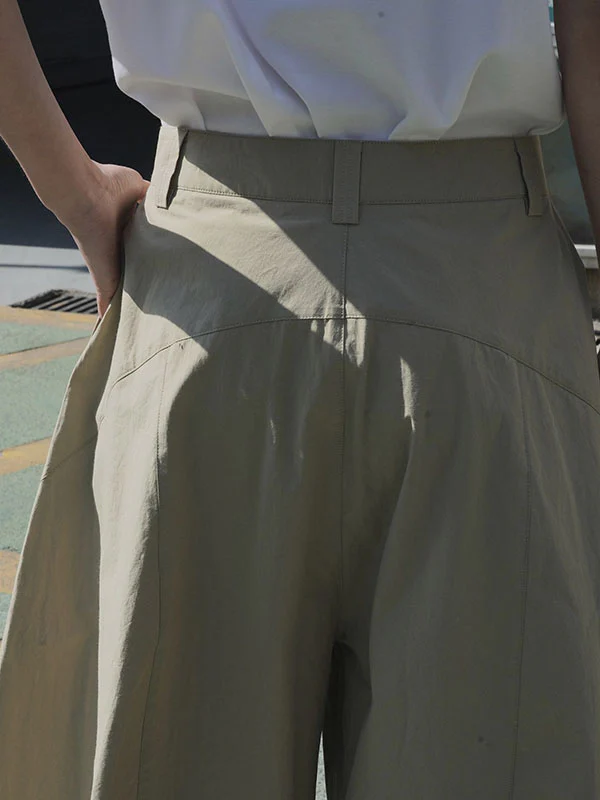 Loose Wide Leg Solid Color Split-Joint Casual Pants Bottoms Trousers - Image 37