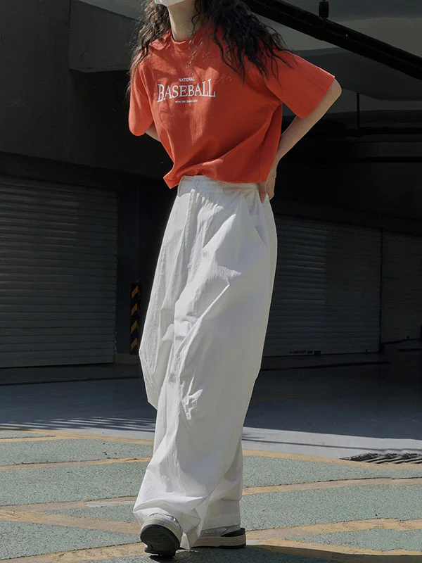 Loose Wide Leg Solid Color Split-Joint Casual Pants Bottoms Trousers - Image 5