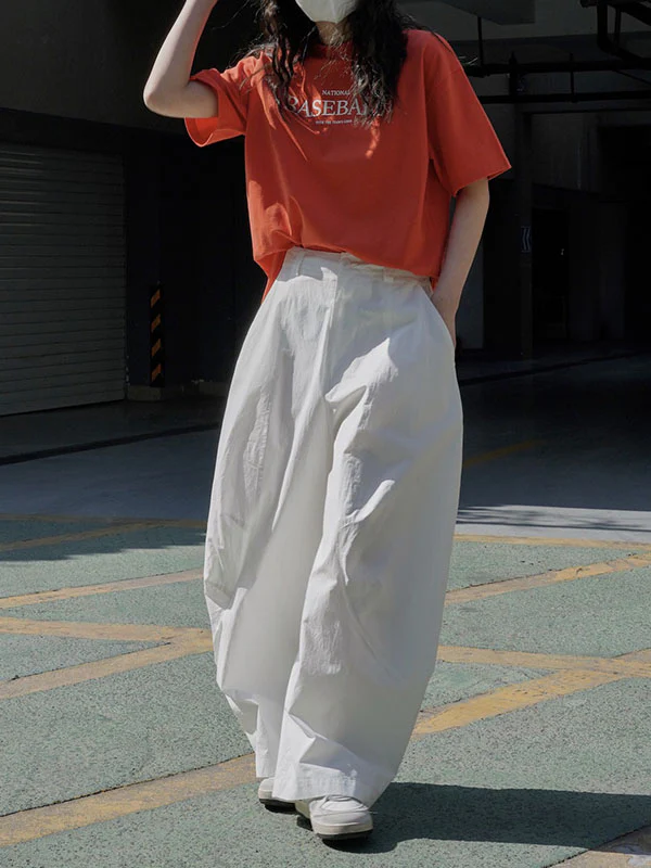 Loose Wide Leg Solid Color Split-Joint Casual Pants Bottoms Trousers - Image 6