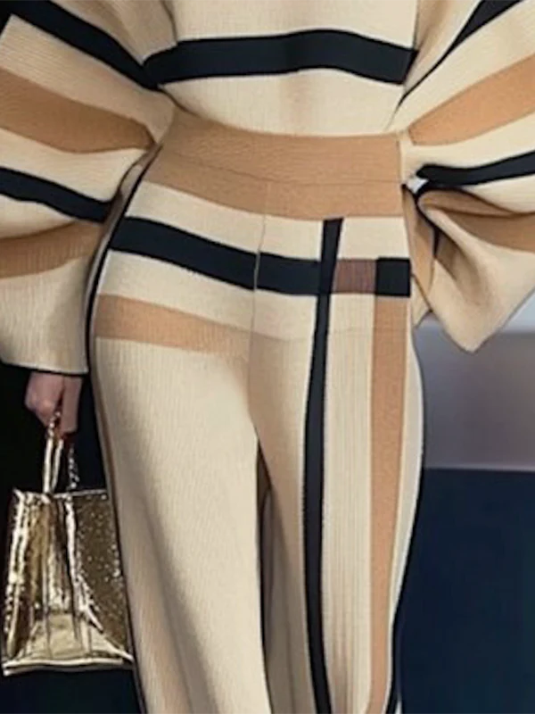 Loose Wide Leg Striped Casual Pants Bottoms Trousers - Image 3