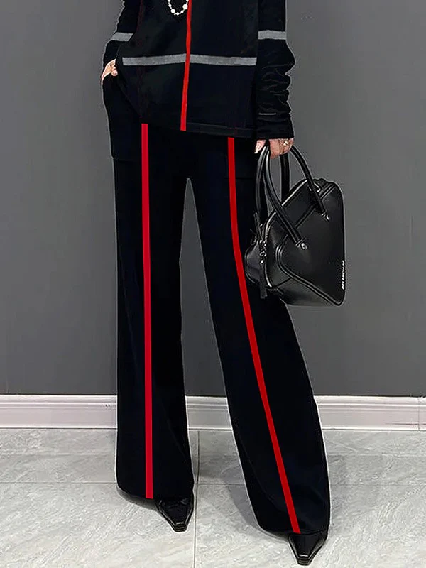 Loose Wide Leg Striped Casual Pants Bottoms Trousers - Image 3