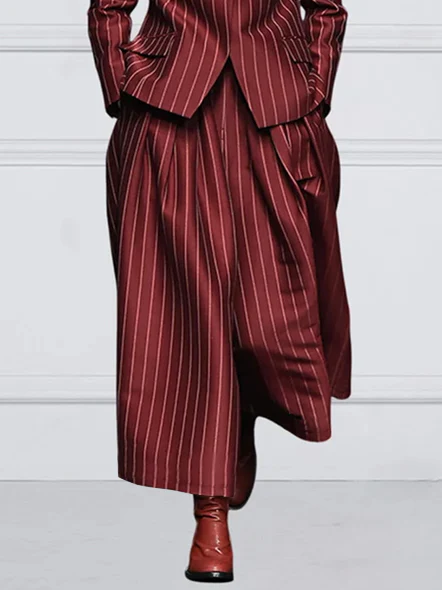 Loose Wide Leg Striped Casual Pants Bottoms Trousers - Image 6