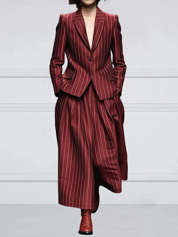Loose Wide Leg Striped Casual Pants Bottoms Trousers - Image 7