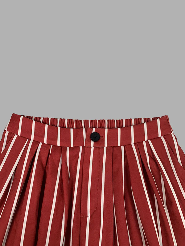 Loose Wide Leg Striped Casual Pants Bottoms Trousers - Image 7