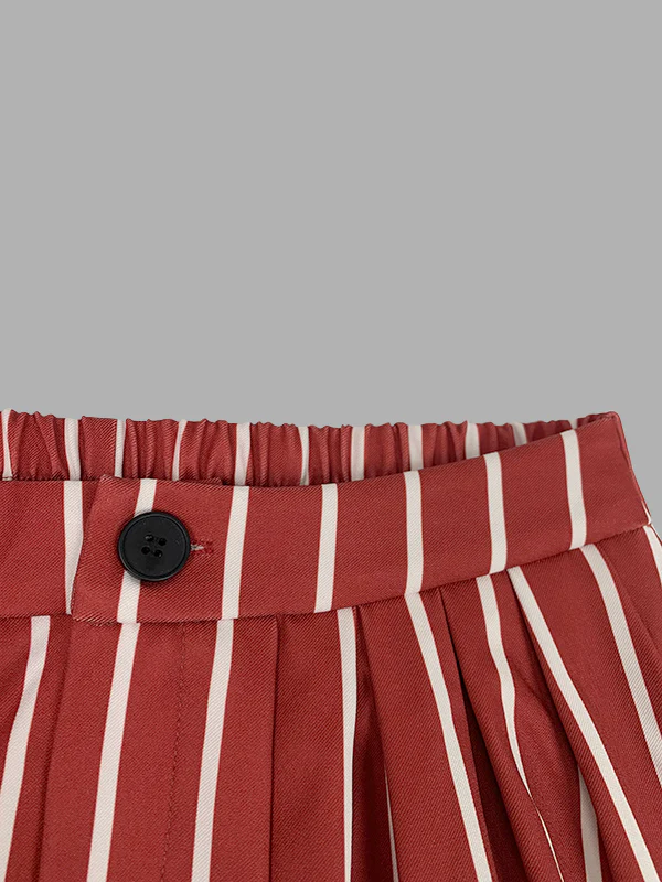 Loose Wide Leg Striped Casual Pants Bottoms Trousers - Image 8