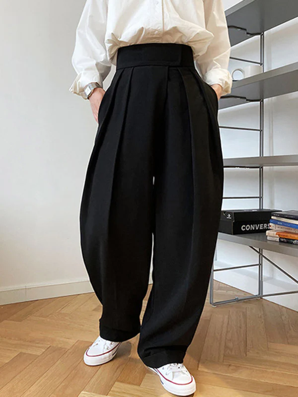 Loose Wide-Leg Velcro Suit Pants - Image 3