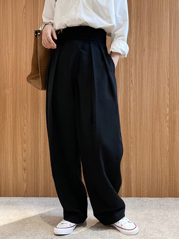 Loose Wide-Leg Velcro Suit Pants - Image 4