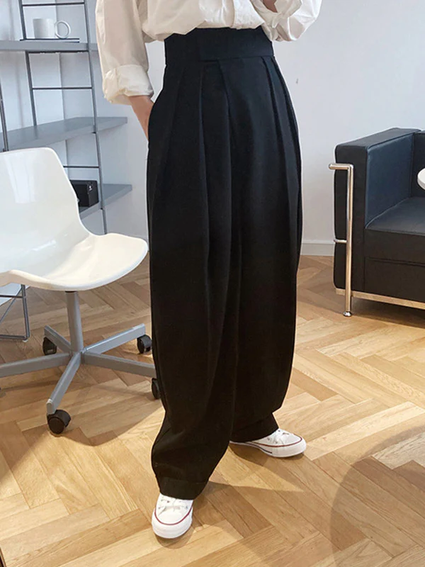 Loose Wide-Leg Velcro Suit Pants - Image 5