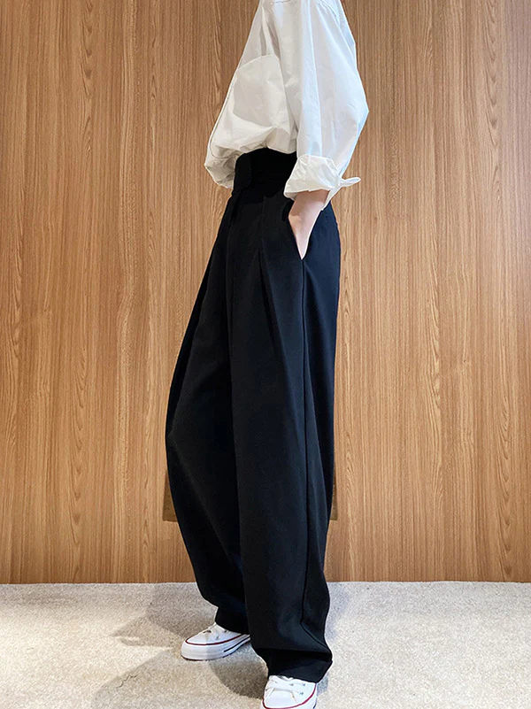 Loose Wide-Leg Velcro Suit Pants - Image 6
