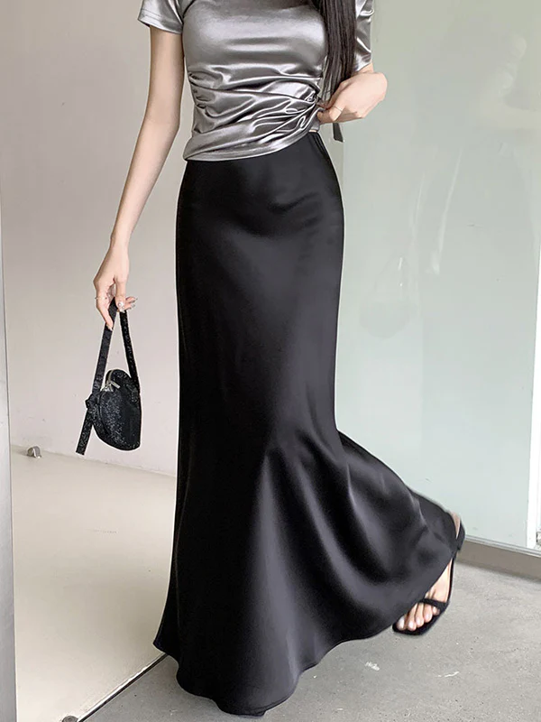 Mermaid Elasticity Solid Color Skirts Bottoms - Image 3