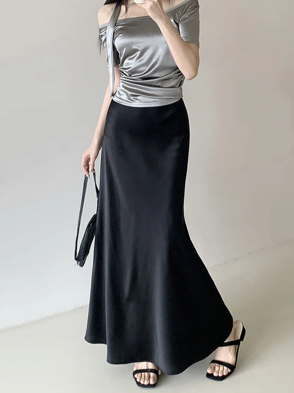 Mermaid Elasticity Solid Color Skirts Bottoms - Image 4