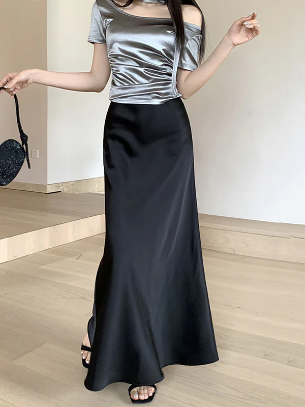 Mermaid Elasticity Solid Color Skirts Bottoms - Image 5