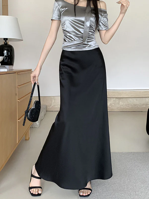 Mermaid Elasticity Solid Color Skirts Bottoms - Image 6