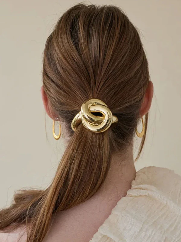 Minimalist Metal Knot Hair Tie - Image 2