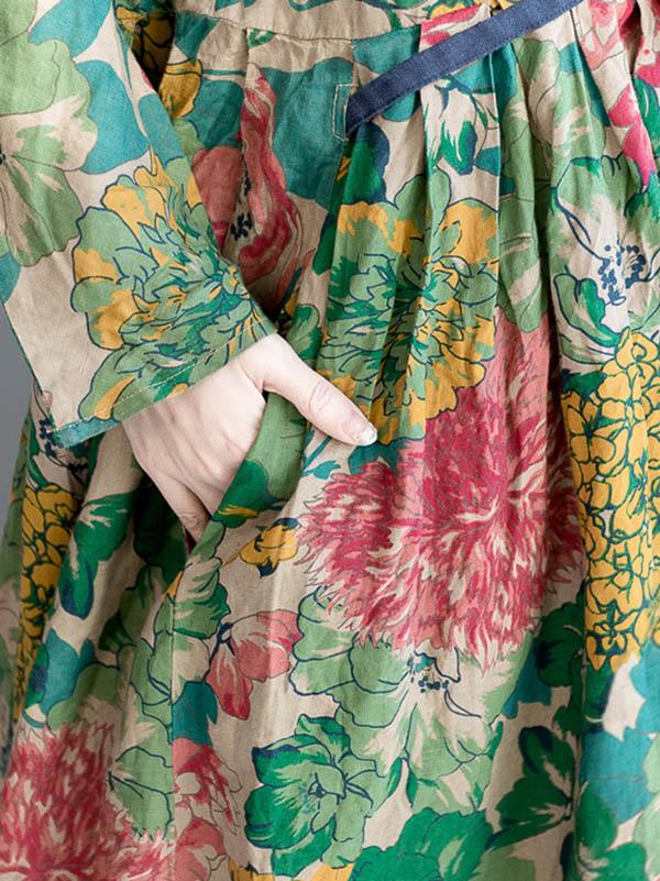 National Style Flower Printed Long Dress - Image 12