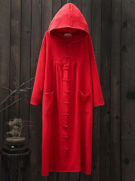 National Style Mistarious Linen Cape Coat - Image 6