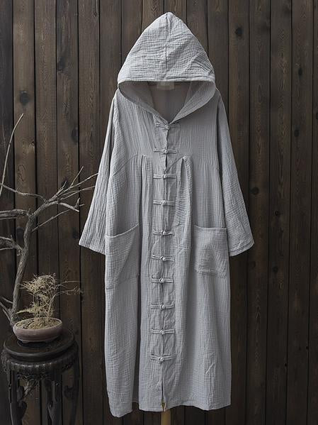 National Style Mistarious Linen Cape Coat - Image 8