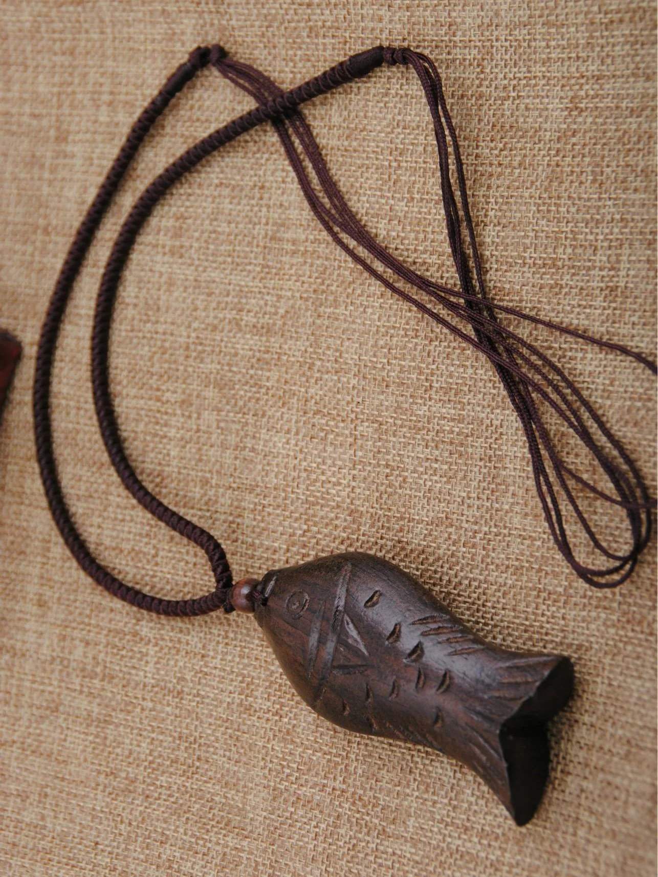 Natural National Wood Fish Necklace - Image 4