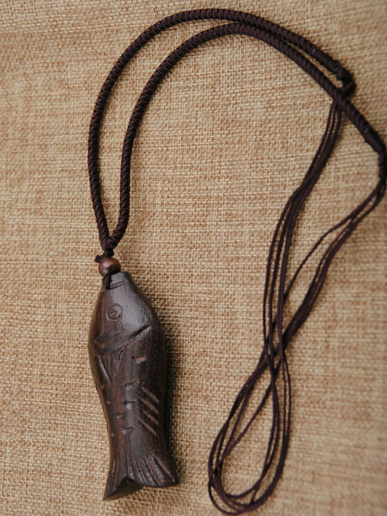 Natural National Wood Fish Necklace - Image 5