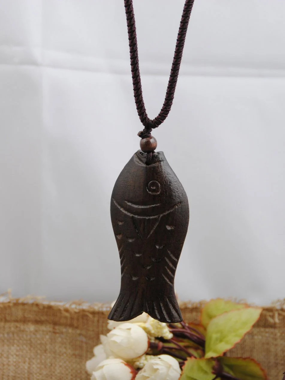 Natural National Wood Fish Necklace - Image 6