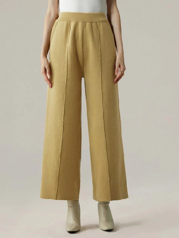 Ninth Pants Wide Leg Solid Color Pants Trousers - Image 4