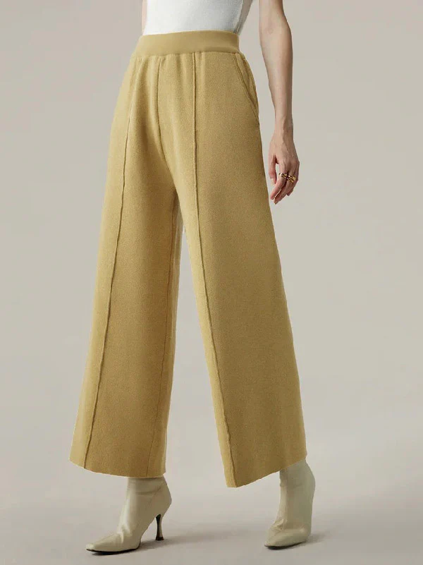 Ninth Pants Wide Leg Solid Color Pants Trousers - Image 5