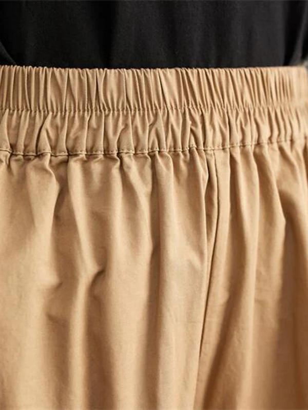 Ninth Pants Wide Leg Solid Color Split-Joint Casual Pants Bottoms - Image 17