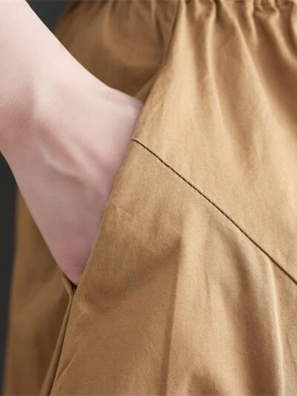 Ninth Pants Wide Leg Solid Color Split-Joint Casual Pants Bottoms - Image 18