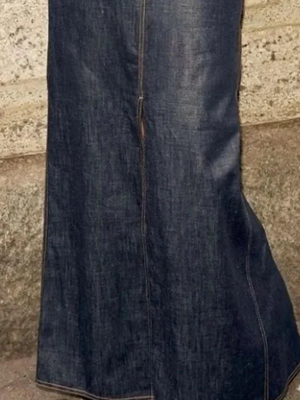 Column No Belt Solid Color Zipper Skirts Bottoms - Image 6