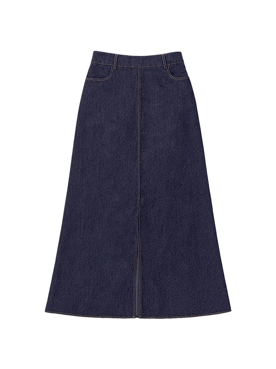 Column No Belt Solid Color Zipper Skirts Bottoms - Image 7