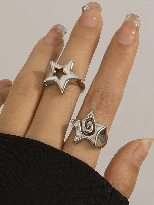 Normcore Adjustable Hollow Star Shape Rings Accessories - Image 4