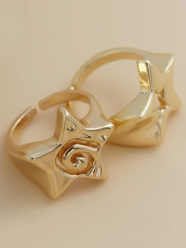 Normcore Adjustable Hollow Star Shape Rings Accessories - Image 6