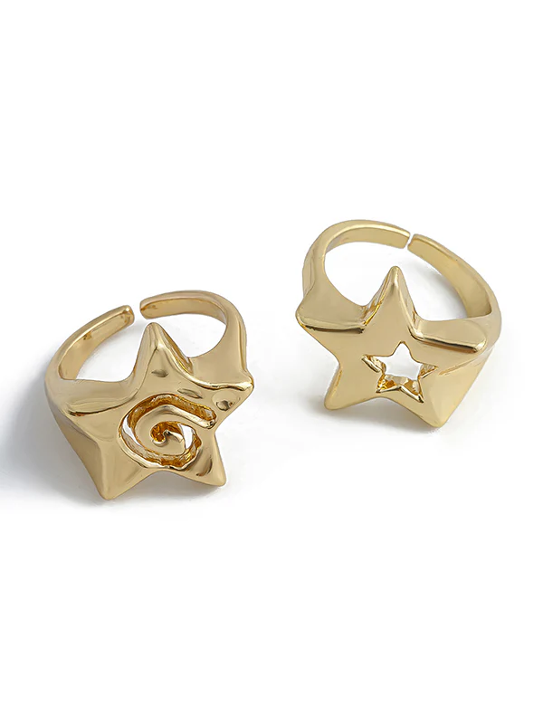 Normcore Adjustable Hollow Star Shape Rings Accessories - Image 7
